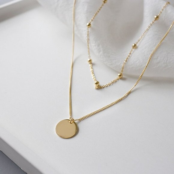 *NEW Gold/Sterling Silver Coin Layered Necklace - Picture 10 of 13